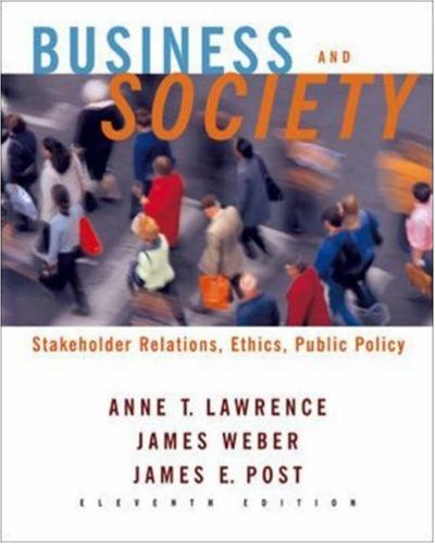 Beispielbild fr Business and Society : Stakeholders, Ethics, Public Policy zum Verkauf von Better World Books