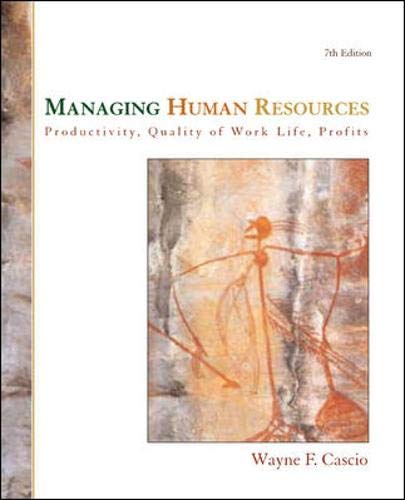 Beispielbild fr Managing Human Resources: Productivity, Quality of Work Life, Profits zum Verkauf von Wonder Book