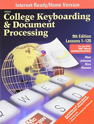 Gregg College Keyboarding & Document Processing (GDP) Student Take Home Version Software for Word 2003 (9780072987935) by Ober, Scot; Johnson, Jack; Zimmerly, Arlene