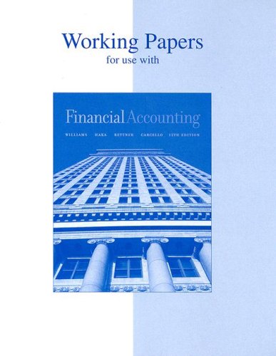 Stock image for Working Papers to accompany Financial Accounting for sale by HPB-Red