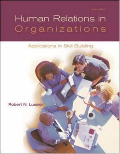 Beispielbild fr Human Relations in Organizations: Applications and Skill Building zum Verkauf von HPB-Red