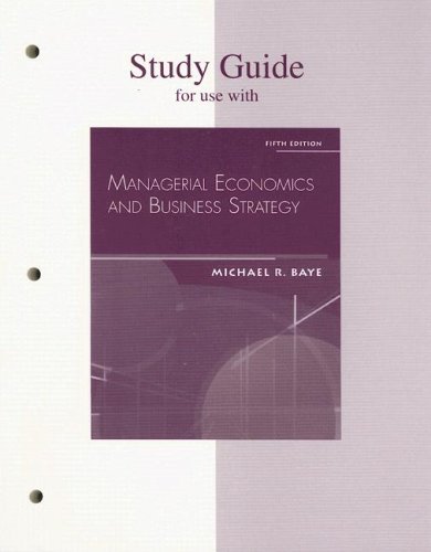 Imagen de archivo de Managerial Economics Business Strategy, Study Guide a la venta por Zoom Books Company