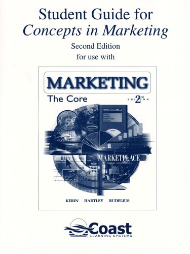 Beispielbild fr Student Guide for Concepts in Marketing: The Core 2/e zum Verkauf von BookHolders