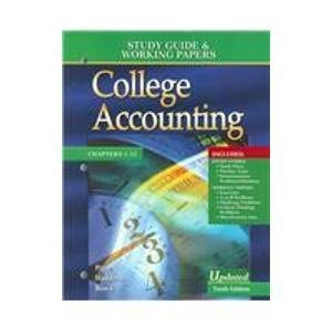 Immagine dell'editore per College Accounting : Study Guide and Working Papers venduto da Better World Books