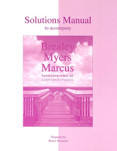 Stock image for Solutions Manual to Accompany Brealey/Myers/Marcus: Fundamentals of Corporate Finance for sale by ThriftBooks-Atlanta