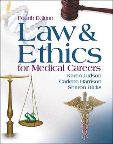 Beispielbild fr Law & Ethics for Medical Careers zum Verkauf von Wonder Book