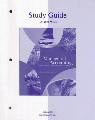 Stock image for Study Guide to accompany Managerial Accounting for sale by SecondSale