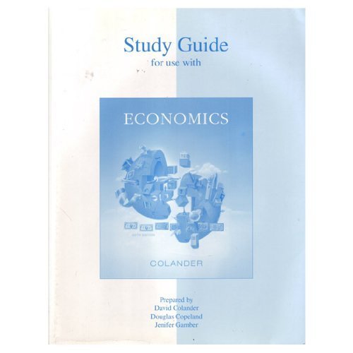 Beispielbild fr Study Guide t/a Economics Colander, David C; Copeland, Dou zum Verkauf von Iridium_Books