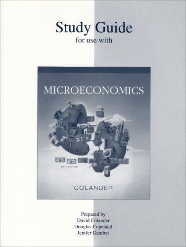Beispielbild fr Microeconomics Study Guide Colander, David C; Copeland, Dou zum Verkauf von Iridium_Books