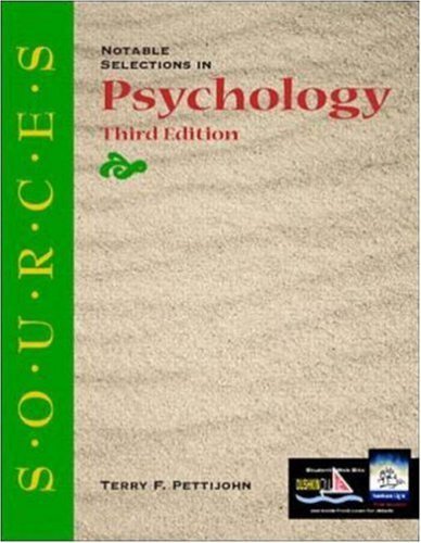 Imagen de archivo de Sources : Notable Selections in Psychology a la venta por Better World Books