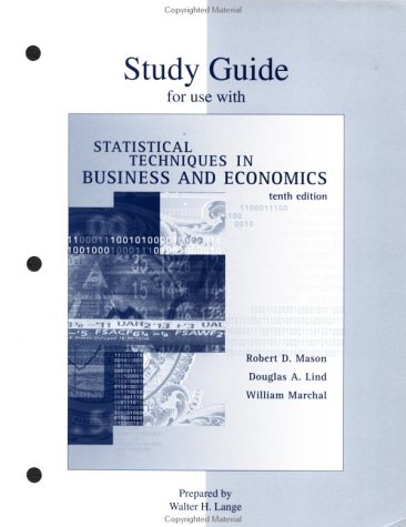 9780073039282: Study Guide for use with Statistical Techniques in Business and Economics