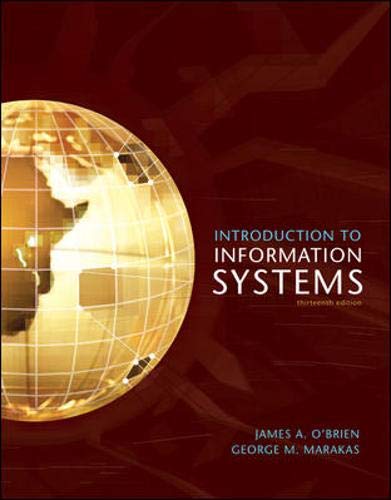 Beispielbild fr Introduction to Information Systems zum Verkauf von Wonder Book