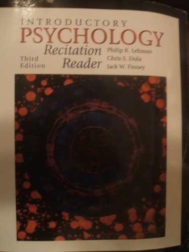 Stock image for Introductory Psychology: Recitation Reader (for Virginia Tech University) for sale by BookHolders