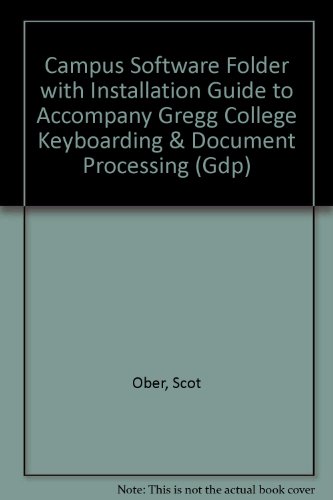Beispielbild fr Campus Software Folder with Installation Guide to accompany Gregg College Keyboarding & Document Processing (GDP) zum Verkauf von HPB-Red