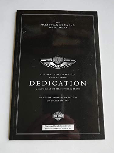 Imagen de archivo de Harley Davidson Annual Report 2003 a la venta por a2zbooks