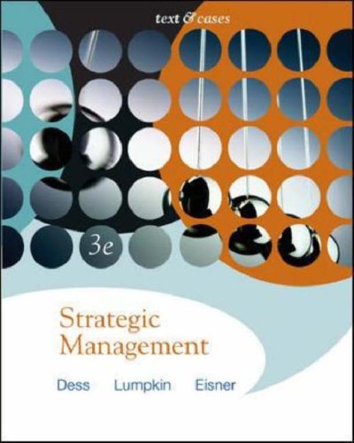 Imagen de archivo de Strategic Management: Text And Cases a la venta por Irish Booksellers
