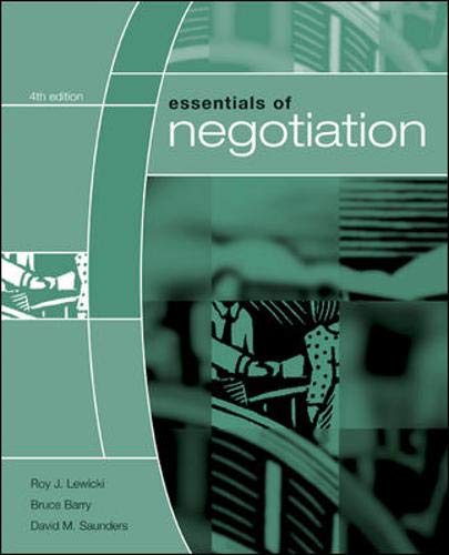 Beispielbild fr Essentials of Negotiation zum Verkauf von Better World Books