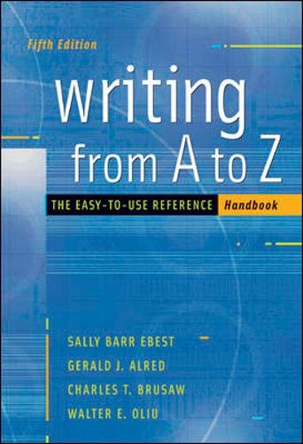 Writing from a to Z With Catalyst Access Card (9780073103037) by Ebest, Sally Barr; Alred, Gerald; Brusaw, Charles T.