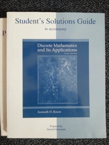 Beispielbild fr Student's Solutions Guide to Accompany Discrete Mathematics and Its Applications zum Verkauf von ThriftBooks-Dallas