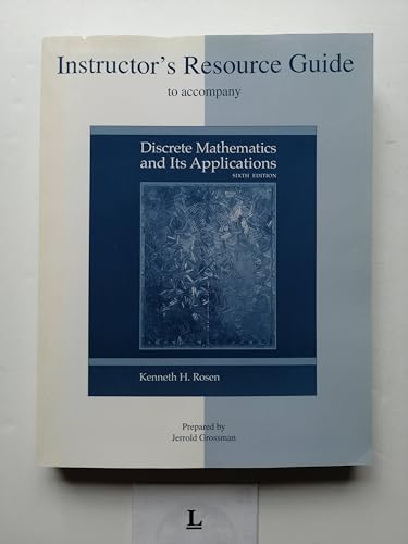 Imagen de archivo de Instructor's Resource Guide to accompany Discrete Mathematics and Its Applications - Sixth Edition a la venta por HPB-Red