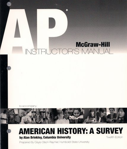 Stock image for AP Teachers Instructor's Manual to accompany American History: A Survey 12th Edition for sale by HPB-Red