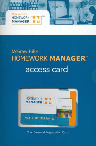 Homework Manager Access card to accompany Accounting: What the Numbers Mean (9780073129846) by Marshall, David; McManus, Wayne William; Viele, Daniel