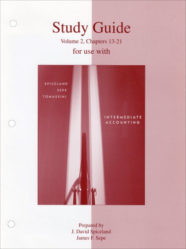 Beispielbild fr Study Guide, Volume 2 to accompany Intermediate Accounting zum Verkauf von HPB-Red