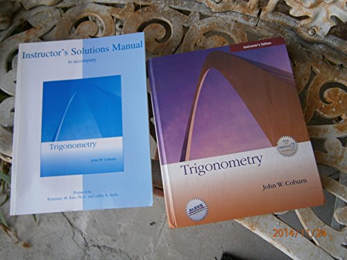 Stock image for Trigonometry (Instructor's Annotated Edition) By John W. Coburn (2008) Hardcover ; 9780073137049 ; 0073137049 for sale by APlus Textbooks