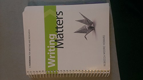 Imagen de archivo de Writing Matters: A Handbook for Writing and Research a la venta por ThriftBooks-Atlanta