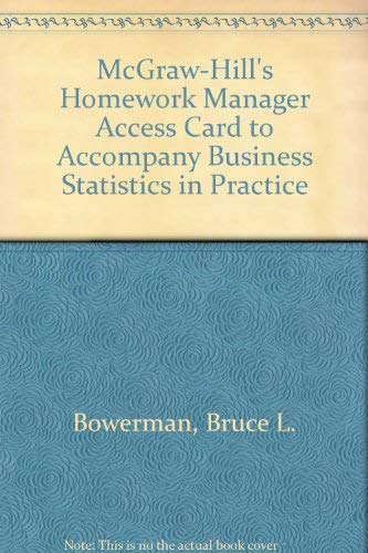 Stock image for Homework Manager Card to accompany Business Statistics in Practice 4e for sale by HPB-Red