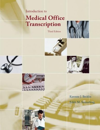 Beispielbild fr Introduction to Medical Office Transcription zum Verkauf von BooksRun