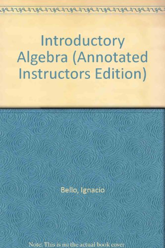 Stock image for Introductory Algebra (Annotated Instructors Edition) for sale by Better World Books