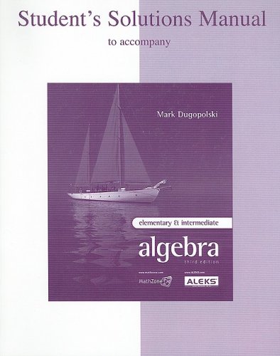 Imagen de archivo de Elementary and Intermediate Algebra Student's Solutions Manual a la venta por ThriftBooks-Atlanta