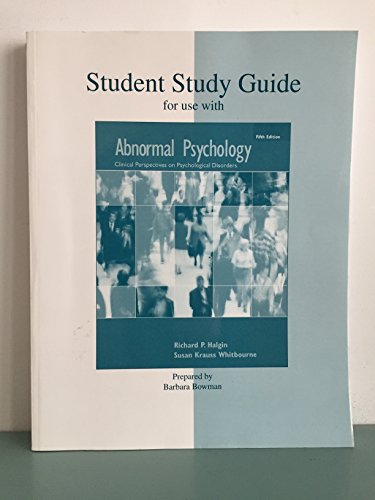 Imagen de archivo de Student Study Guide for use with Abnormal Psychology a la venta por HPB-Red