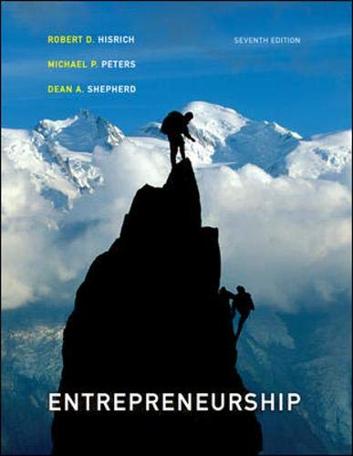 Beispielbild fr Entrepreneurship zum Verkauf von Better World Books