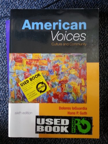Imagen de archivo de American Voices: Culture and Community with Student Access to Catalyst a la venta por SecondSale