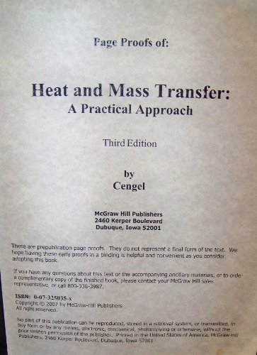 Imagen de archivo de Heat and Mass Transfer: A Practical Approach w/ EES CD a la venta por Zoom Books Company