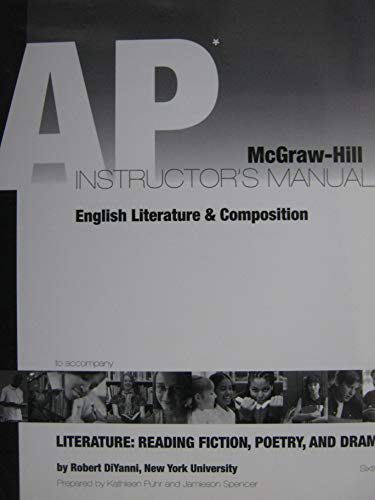 Beispielbild fr Advanced Placement English Literature & Composition: Literature, Reading, Fiction, Poetry and Drama zum Verkauf von Gulf Coast Books