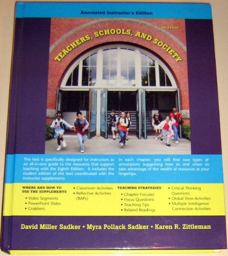Beispielbild fr Teachers, Schools and Society, Annotated Instructor's Edition zum Verkauf von HPB-Red