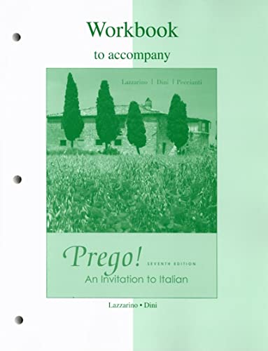 Beispielbild fr Workbook to accompany Prego! An Invitation to Italian zum Verkauf von Books Unplugged