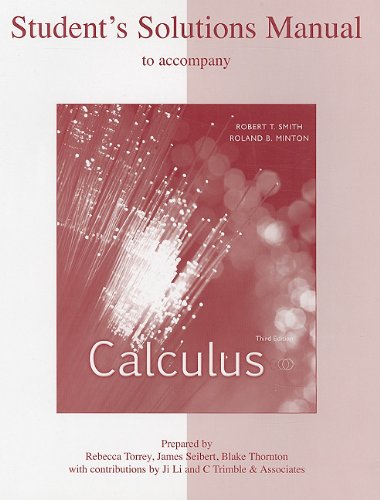 Beispielbild fr Student's Solution Manual to accompany Calculus Third Edition zum Verkauf von HPB-Red
