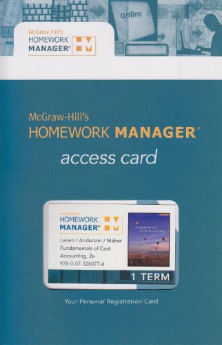 Homework Manager Revenue Pass Code Card to accompany Fundamentals of Cost Accounting, 2/e (McGraw-Hill's Homework Manager) (9780073280776) by Lanen, William; Anderson, Shannon; Maher, Michael