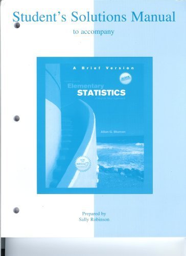 Stock image for Students Solutions Manual to Accompany Elementary Statistics A Brief Version for sale by HPB-Red