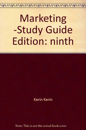Imagen de archivo de Study Guide for use with Marketing, Ninth (9th) Edition a la venta por Hawking Books