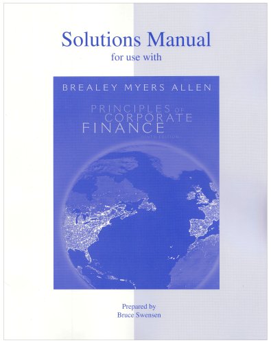 Imagen de archivo de Solutions Manual to accompany Principles of Corporate Finance, 9th Edition a la venta por SecondSale