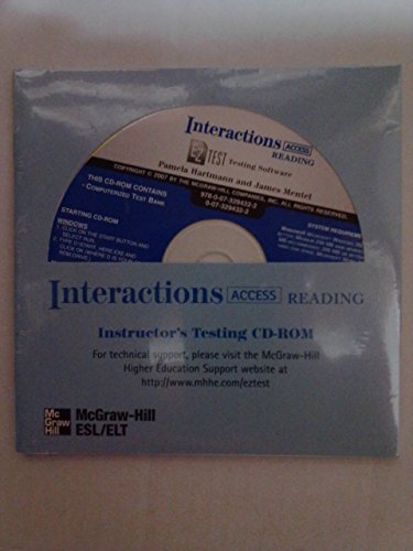 Interactions Access Reading EZ Test CD-ROM (9780073294322) by Hartmann, Pamela; Mentel, James