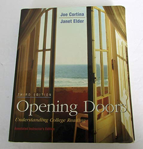 Beispielbild fr Opening Doors : Understanding College Reading zum Verkauf von Better World Books