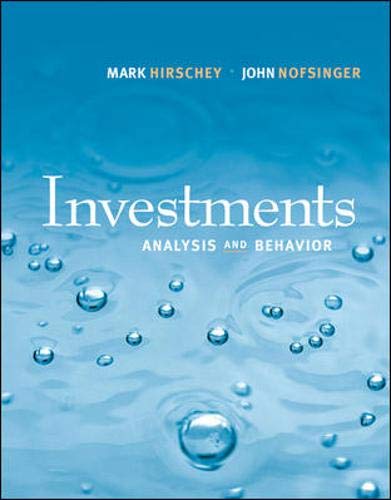 Beispielbild fr Investments : Analysis and Behavior with S&P bind-in Card zum Verkauf von Better World Books