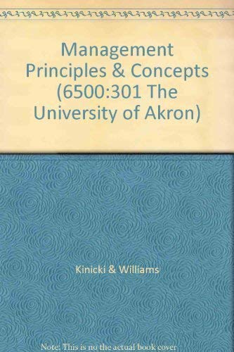 Imagen de archivo de Management Principles & Concepts (6500:301 The University of Akron) a la venta por Better World Books