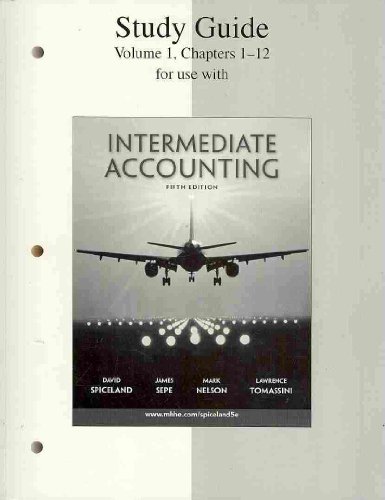 Beispielbild fr Study Guide Volume 1 to accompany Intermediate Accounting zum Verkauf von Wonder Book